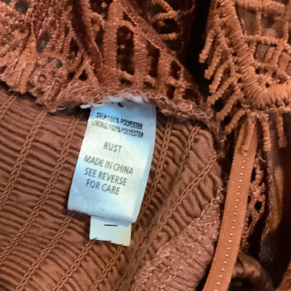 Wishlist Bralette L Rust/Terra Cotta Color Adjustable Straps fit Elastic Back